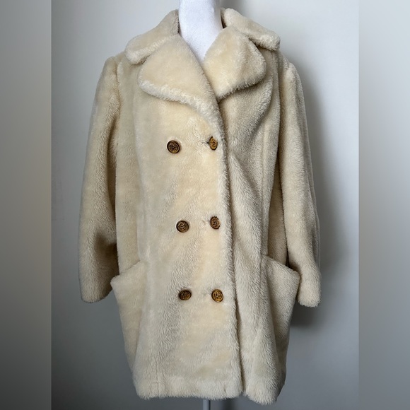 Vintage Vegan Faux Fur Midi Coat Women’s Size Medium - Picture 2 of 9